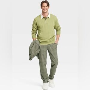 Houston White Men’s Trousers Green Plaid Houndstooth Pants Size 30x30